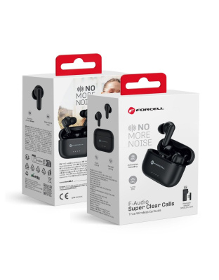 FORCELL F-AUDIO Super Clear Calls słuchawki bezprzewodowe bluetooth TWS ANC + ENC + DONGLE czarne