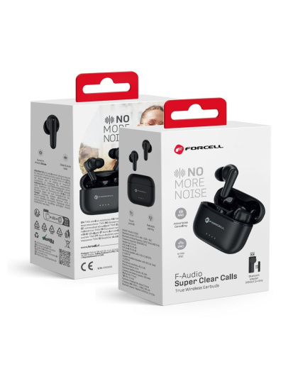 FORCELL F-AUDIO Super Clear Calls słuchawki bezprzewodowe bluetooth TWS ANC + ENC + DONGLE czarne