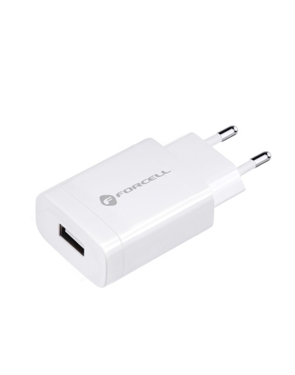 FORCELL F-ENERGY TFK-TC-1099 ładowarka sieciowa USB A + kabel USB A do Typ C QC3.0 2,4A 18W biała