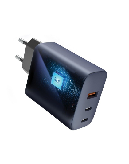 FORCELL F-ENERGY GaN VT-42B ładowarka sieciowa 2 x Typ C + USB A PD QC4.0 4A 65W szara